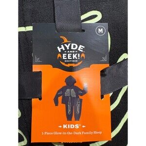 Hyde & Eek Kids' Skeleton Pajama Jumpsuit 2 Piece Halloween Outfit Size Medium